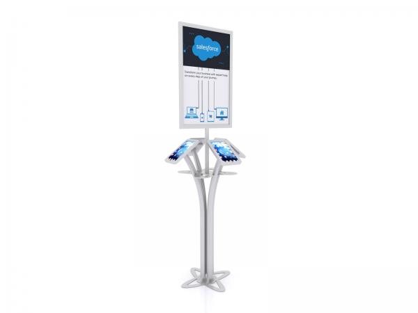 MOD-1347 Portable iPad Kiosk -- Silver -- Aluminum Base